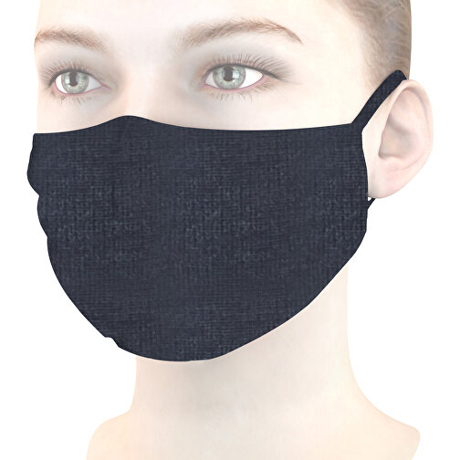 Mund-Nasen-Maske Deluxe , graphitgrau, Baumwolle, 21,00cm x 12,00cm (Länge x Breite), Bild 1