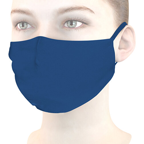 Mund-Nasen-Maske Deluxe , königsblau, Baumwolle, 21,00cm x 12,00cm (Länge x Breite), Bild 1