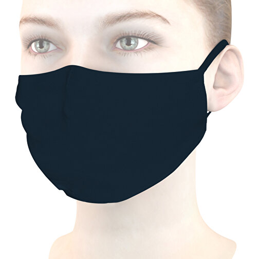 Mund-Nasen-Maske Deluxe , dunkelblau, Baumwolle, 21,00cm x 12,00cm (Länge x Breite), Bild 1