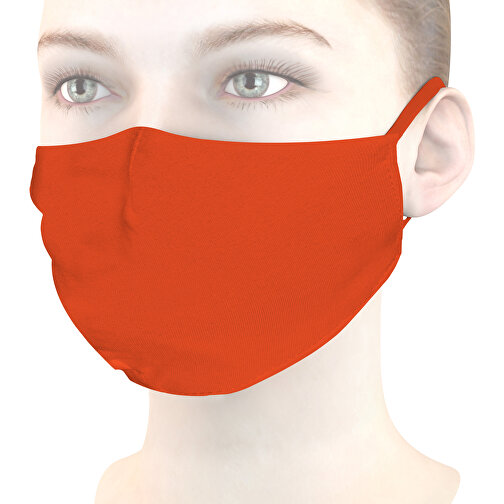 Mund-Nasen-Maske Deluxe , orange, Baumwolle, 21,00cm x 12,00cm (Länge x Breite), Bild 1