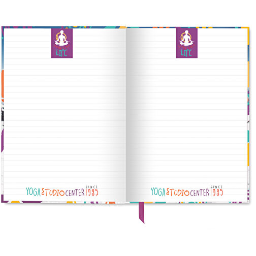 DIN A5 Full Color Notizbuch , weiss, Papier, 15,40cm x 21,60cm (Länge x Breite), Bild 2