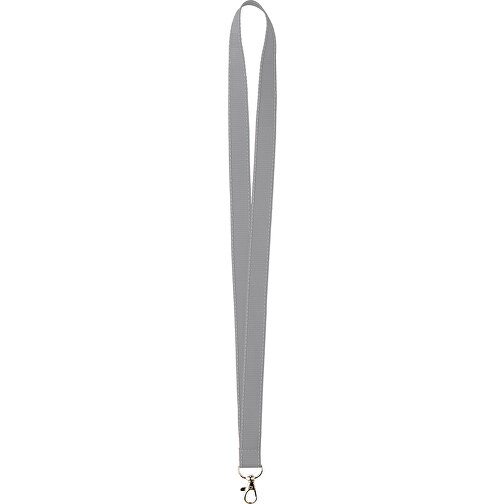 10 Mm Lanyard Mit Reflektierenden Fäden , hellgrau, Polyester, 90,00cm x 1,00cm (Länge x Breite), Bild 1