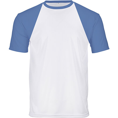 Reglan T-Shirt Individuell - Vollflächiger Druck , taubenblau, Polyester, S, 68,00cm x 96,00cm (Länge x Breite), Bild 1