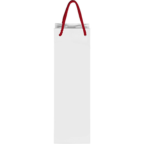 Tragetasche Classic 2, 10 X 9 X 40 Cm , rot/weiß, White Chrom Papier, 10,00cm x 40,00cm x 9,00cm (Länge x Höhe x Breite), Bild 3