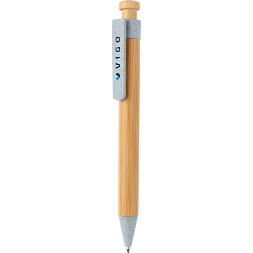 Bambus pen med clip i hvedestrå, Billede 4