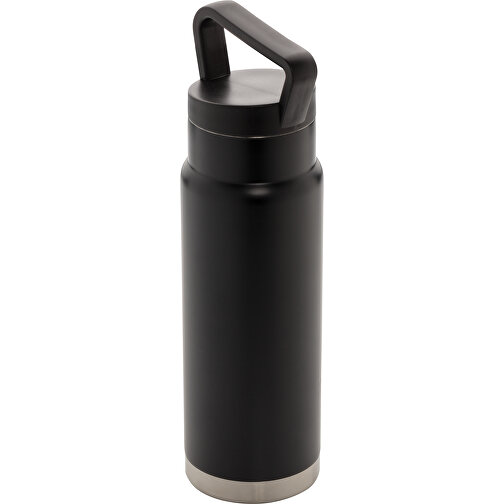 Auslaufsichere Vakuum-Flasche Mit Tragegriff, Schwarz , schwarz, Edelstahl, 28,30cm (Höhe), Bild 1