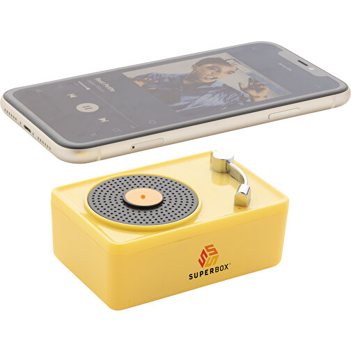 Mini Vintage Kabelloser 3W Lautsprecher, Gelb , gelb, ABS, 7,50cm x 5,00cm (Länge x Höhe), Bild 6