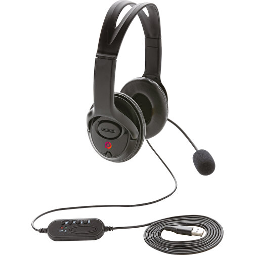 Over-Ear Headset Mit Kabel, Schwarz , schwarz, ABS, 14,20cm x 19,00cm (Länge x Höhe), Bild 5