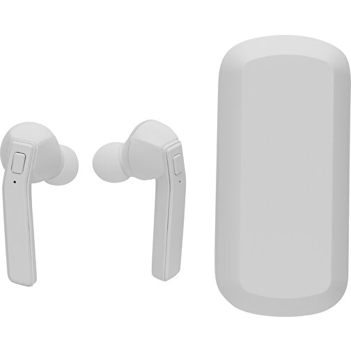 Free Flow TWS Ohrhörer In Ladebox, Weiß , weiß, ABS, 8,10cm x 2,90cm (Länge x Höhe), Bild 2
