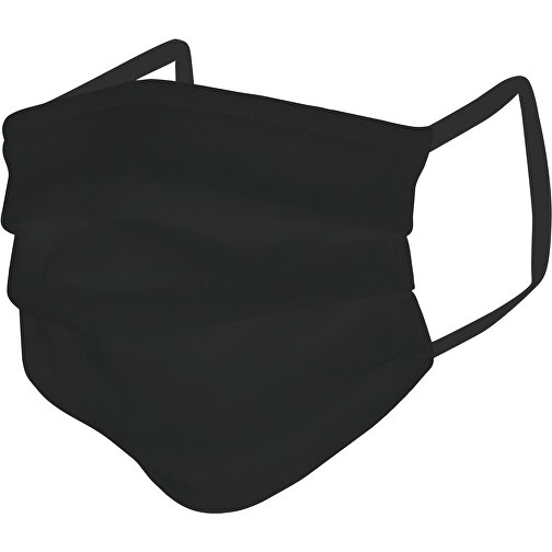 Mund-Nasen-Maske , schwarz, Baumwolle, 11,00cm x 9,00cm (Länge x Breite), Bild 2