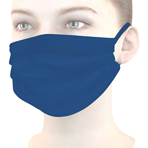 Mund-Nasen-Maske , königsblau, Baumwolle, 11,00cm x 9,00cm (Länge x Breite), Bild 1