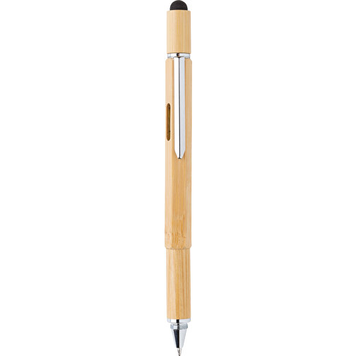 5-in-1 Bambus Tool-Stift, Braun , braun, Bambus, 15,00cm (Höhe), Bild 3