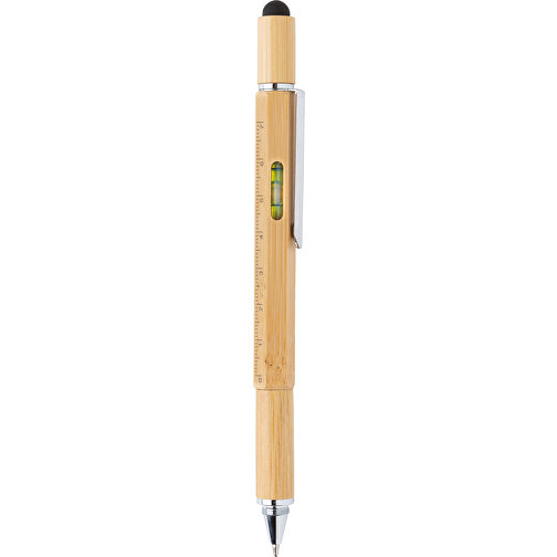 5-in-1 Bambus Tool-Stift, Braun , braun, Bambus, 15,00cm (Höhe), Bild 4