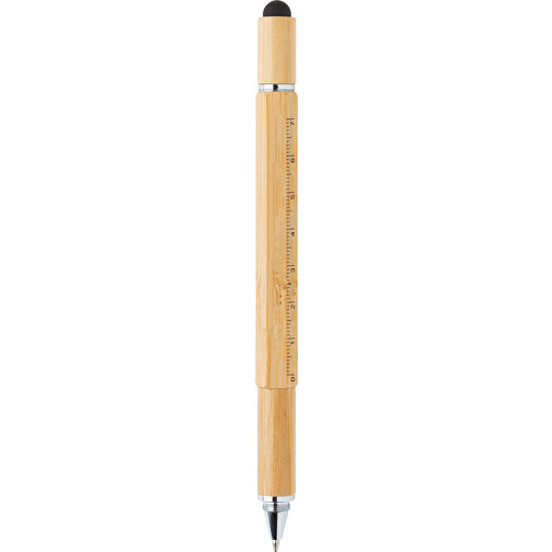 5-in-1 Bambus Tool-Stift, Braun , braun, Bambus, 15,00cm (Höhe), Bild 5