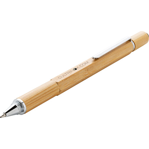 5-in-1 Bambus Tool-Stift, Braun , braun, Bambus, 15,00cm (Höhe), Bild 8