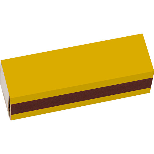 Streichholzschachtel 5,6 X 1,7 X 1,7 Cm , gelb/weiß, Holz, Karton, 5,60cm x 1,70cm x 1,70cm (Länge x Höhe x Breite), Bild 3