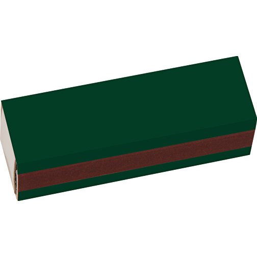 Streichholzschachtel 5,6 X 1,7 X 1,7 Cm , dunkelgrün/weiß, Holz, Karton, 5,60cm x 1,70cm x 1,70cm (Länge x Höhe x Breite), Bild 3