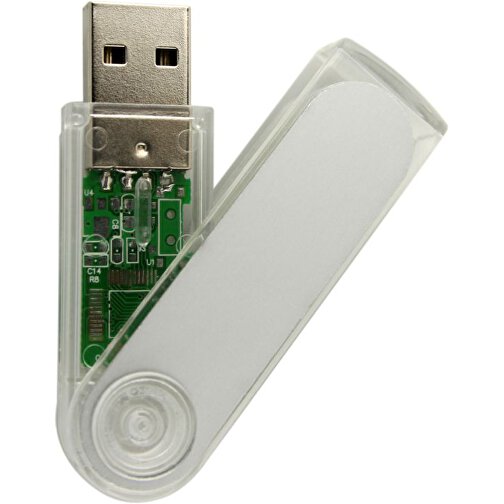 USB-Stick SWING II 128GB , Promo Effects MB , klar / transparent MB , 131 GB , Kunststoff/Aluminium MB , 3 - 10 MB/s MB , 5,90cm x 1,10cm x 1,65cm (Länge x Höhe x Breite), Bild 1