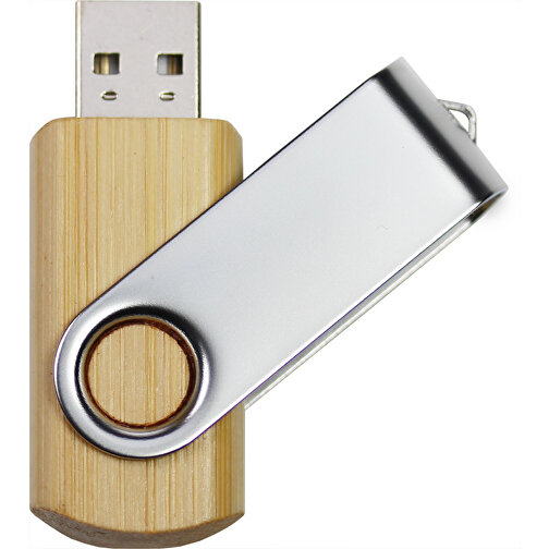USB Stick SWING Nature 128GB , Promo Effects MB , Bambus MB , 131 GB , Holz/Metall MB , 3 - 10 MB/s MB , 5,70cm x 1,00cm x 1,90cm (Länge x Höhe x Breite), Bild 1