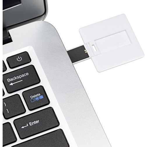 USB-Stick CARD Square 2.0 128GB , Promo Effects MB , weiß MB , 131 GB , Kunststoff MB , 3 - 10 MB/s MB , 4,00cm x 0,20cm x 4,00cm (Länge x Höhe x Breite), Bild 3