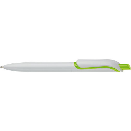 Kugelschreiber Modell Click Shadow - Hergestellt In Deutschland , weiß / hellgrün, ABS, 14,30cm (Länge), Bild 3