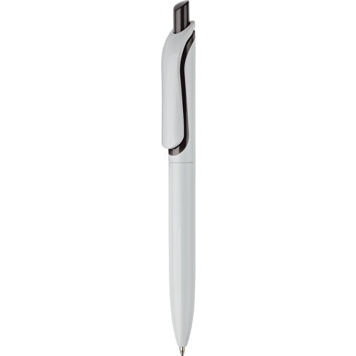 Kugelschreiber Modell Click Shadow - Hergestellt In Deutschland , weiß / schwarz, ABS, 14,30cm (Länge), Bild 1