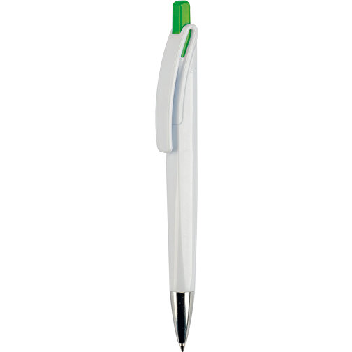 Kugelschreiber Riva Hardcolour , weiß / hellgrün, ABS, 14,40cm (Länge), Bild 1