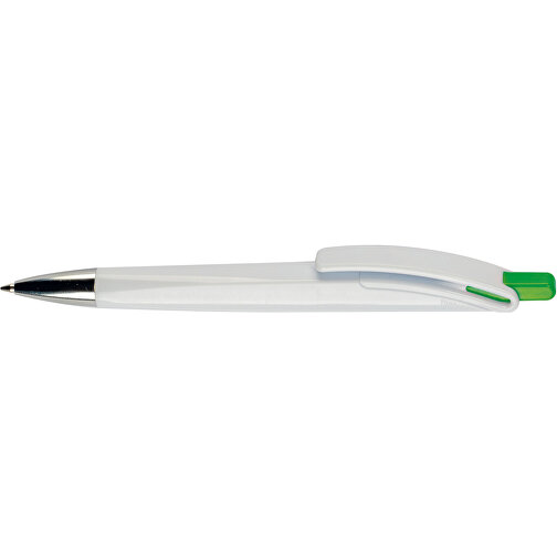 Kugelschreiber Riva Hardcolour , weiß / hellgrün, ABS, 14,40cm (Länge), Bild 3