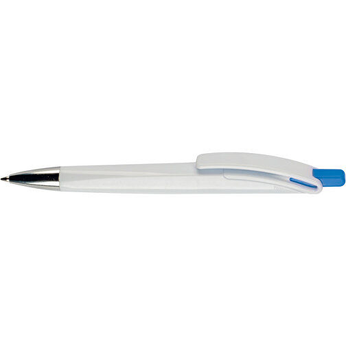 Kugelschreiber Riva Hardcolour , weiss / blau, ABS, 14,40cm (Länge), Bild 3