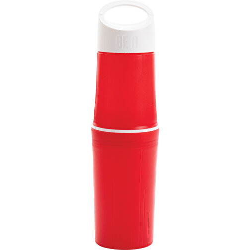 BE O Bottle, Wasserflasche Made In EU, Rot , rot, Hart-Polyethylen, 6,10cm x 24,00cm (Länge x Höhe), Bild 2
