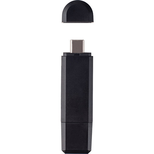 USB Kartenlesegerät , schwarz, ABS, 8,00cm x 0,90cm x 2,70cm (Länge x Höhe x Breite), Bild 4