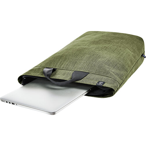 Laptop-Rucksack EUROPE , Halfar, grün-meliert, rPET melange, 15,00cm x 48,00cm x 32,00cm (Länge x Höhe x Breite), Bild 4
