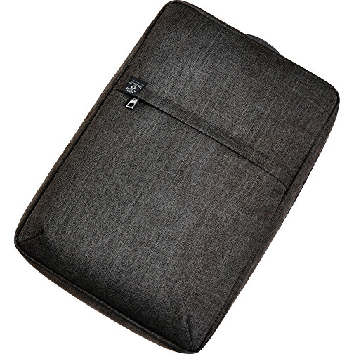 Notebook-Rucksack EUROPE , Halfar, schwarz meliert, rPET melange, 12,00cm x 42,00cm x 28,00cm (Länge x Höhe x Breite), Bild 5