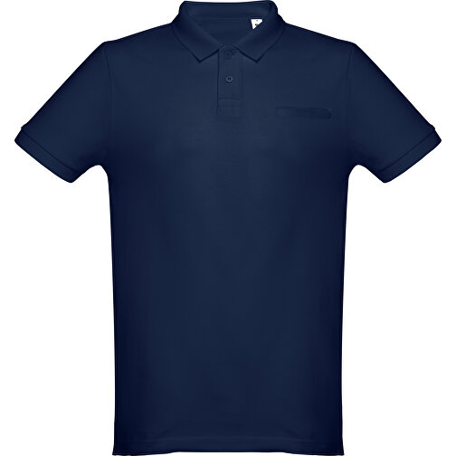 THC DHAKA. Herren Poloshirt , blau, 100% Baumwolle, M, 72,00cm x 50,00cm (Länge x Breite), Bild 1