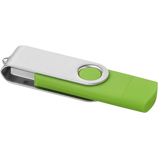 On The Go USB Stick , limette MB , 8 GB , ABS, Metall MB , 2.5 - 6 MB/s MB , 7,00cm x 1,10cm x 2,00cm (Länge x Höhe x Breite), Bild 1