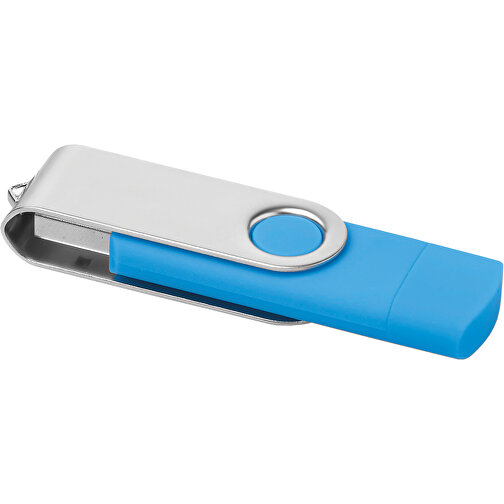 On The Go USB Stick , türkis MB , 16 GB , ABS, Metall MB , 2.5 - 6 MB/s MB , 7,00cm x 1,10cm x 2,00cm (Länge x Höhe x Breite), Bild 1