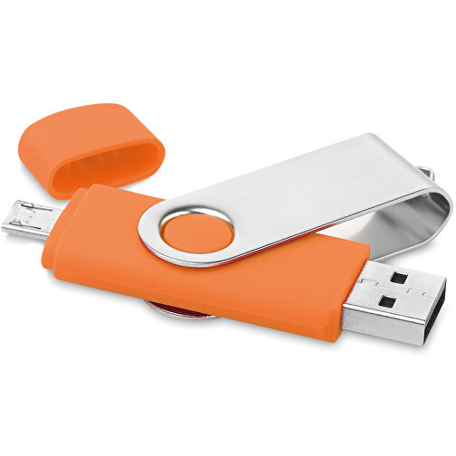 On The Go USB Stick , orange MB , 8 GB , ABS, Metall MB , 2.5 - 6 MB/s MB , 7,00cm x 1,10cm x 2,00cm (Länge x Höhe x Breite), Bild 4