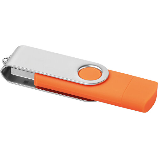 On The Go USB Stick , orange MB , 4 GB , ABS, Metall MB , 2.5 - 6 MB/s MB , 7,00cm x 1,10cm x 2,00cm (Länge x Höhe x Breite), Bild 1