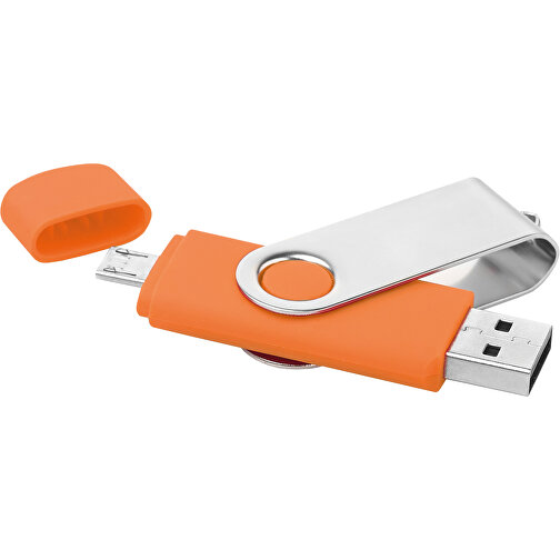 On The Go USB Stick , orange MB , 16 GB , ABS, Metall MB , 2.5 - 6 MB/s MB , 7,00cm x 1,10cm x 2,00cm (Länge x Höhe x Breite), Bild 3