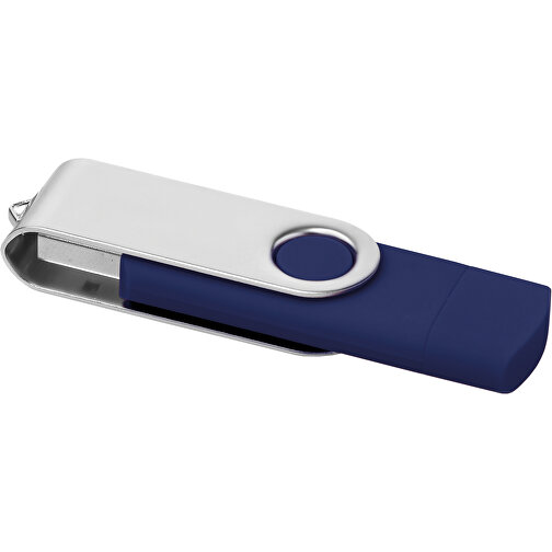 On The Go USB Stick , blau MB , 8 GB , ABS, Metall MB , 2.5 - 6 MB/s MB , 7,00cm x 1,10cm x 2,00cm (Länge x Höhe x Breite), Bild 1
