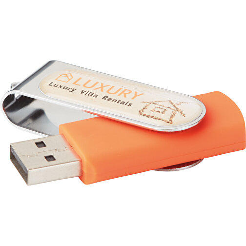 Techmate USB Stick Mit Fullcolor Doming , orange MB , 32 GB , ABS, Metall MB , 2.5 - 6 MB/s MB , 5,50cm x 1,00cm x 1,90cm (Länge x Höhe x Breite), Bild 1