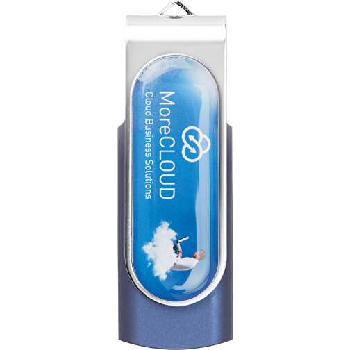 Techmate USB Stick Mit Fullcolor Doming , blau MB , 8 GB , ABS, Metall MB , 2.5 - 6 MB/s MB , 5,50cm x 1,00cm x 1,90cm (Länge x Höhe x Breite), Bild 2