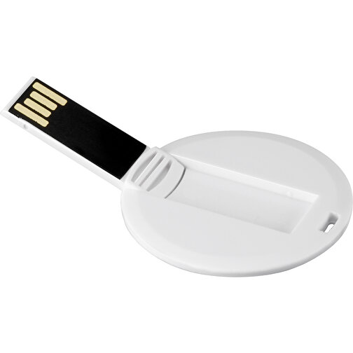 Runder USB Stick , weiß MB , 32 GB , ABS MB , 2.5 - 6 MB/s MB , 4,30cm x 0,30cm x 4,30cm (Länge x Höhe x Breite), Bild 3