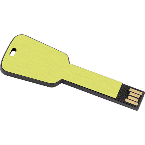 USB-Stick In Schlüsselform , limette MB , 1 GB , ABS, Aluminium MB , 2.5 - 6 MB/s MB , 7,68cm x 0,30cm x 2,80cm (Länge x Höhe x Breite), Bild 1