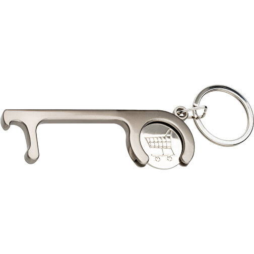Schlüsselanhänger RE98-MY-CADDY-DISTANCE , Re98, mattsilber, Metall, 8,50cm x 0,53cm x 3,00cm (Länge x Höhe x Breite), Bild 1