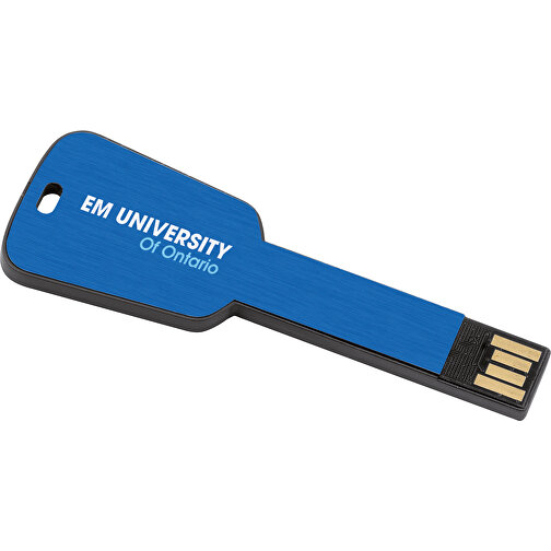 USB-Stick In Schlüsselform , blau MB , 4 GB , ABS, Aluminium MB , 2.5 - 6 MB/s MB , 7,68cm x 0,30cm x 2,80cm (Länge x Höhe x Breite), Bild 2