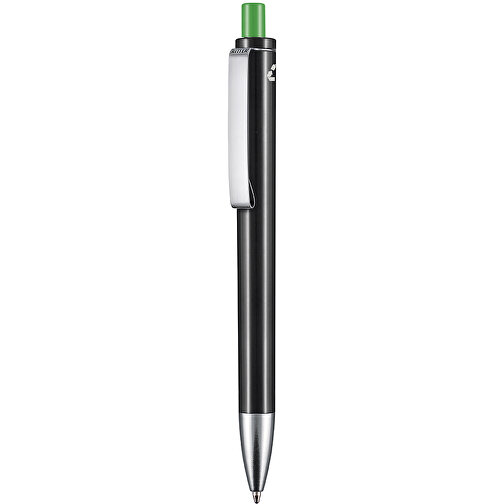 Kugelschreiber EXOS RECYCLED P , Ritter-Pen, schwarz/apfelgrün, ABS u. Metall, 14,10cm (Länge), Bild 1