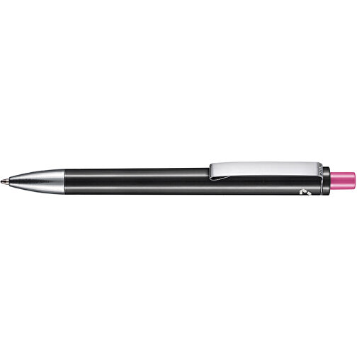 Kugelschreiber EXOS RECYCLED P , Ritter-Pen, schwarz/fuchsia-pink, ABS u. Metall, 14,10cm (Länge), Bild 3