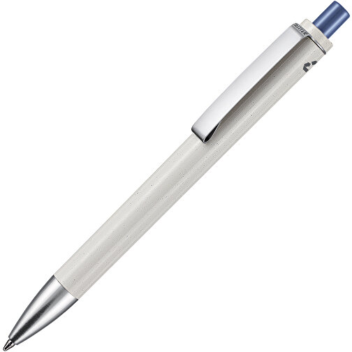 Kugelschreiber EXOS RECYCLED P , Ritter-Pen, grau/azurblau, ABS u. Metall, 14,10cm (Länge), Bild 2