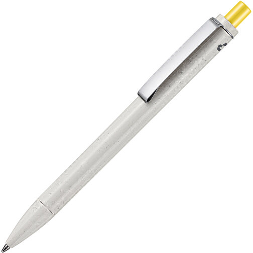 Kugelschreiber EXOS RECYCLED , Ritter-Pen, grau/zitronengelb, ABS u. Metall, 14,10cm (Länge), Bild 2